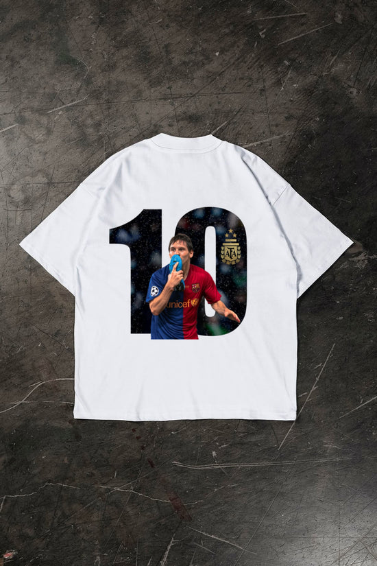 Messi T-shirt, white cotton football fan shirt 