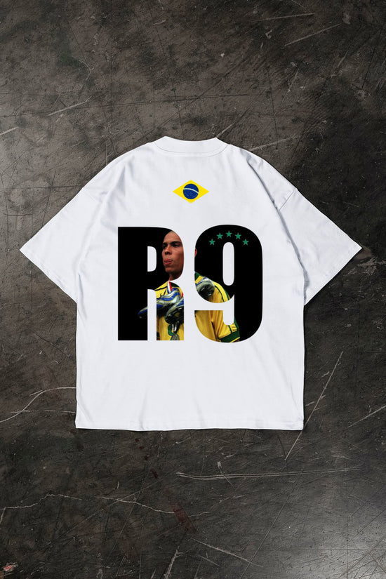 Ronaldo Nazario T-shirt, white cotton football fan shirt 