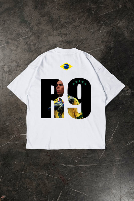 Ronaldo Nazario T-shirt, white cotton football fan shirt 